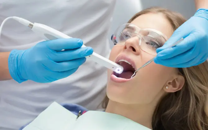 dental check-up with intraoral camera