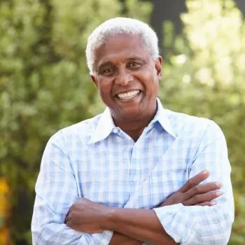 Smiling senior African American men with a perfect smile