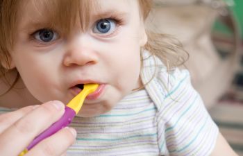 Toddler Getting Her Teeth Cleaned