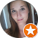 Customer review testimonial with five star rating icon
